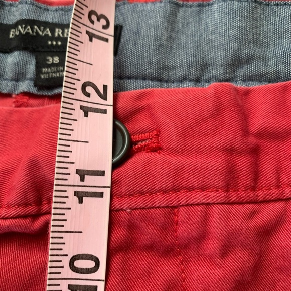 Banana Republic Factory Red Flat Front Chino Shorts- Sz 38 - Picture 8 of 11